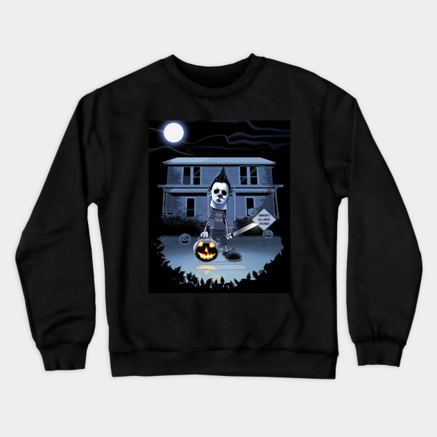 Horror's Hallowed Grounds Sean The Shape Crewneck Sweatshirt by malfuncsean